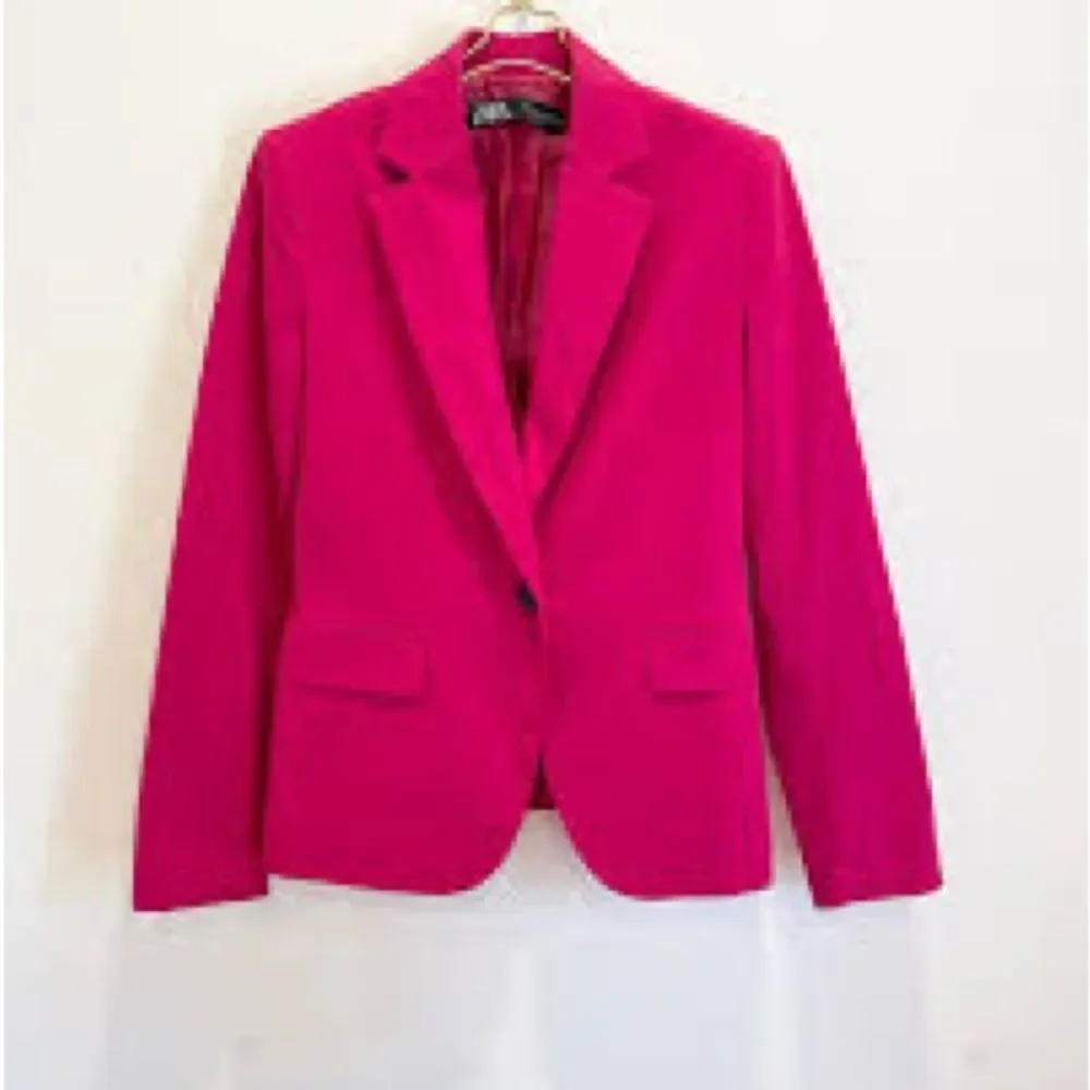 ZARA Hot Pink Fitted Blazer Tailored One-Button Chic Jacket Size XS/US 2 - Picture 1 of 5